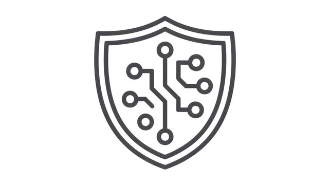 Modern digital shield icon providing data protection and network security defense