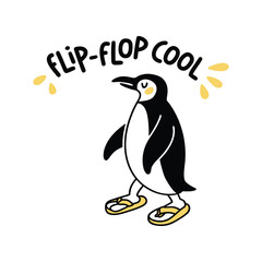 Penguin With Flip-Flops