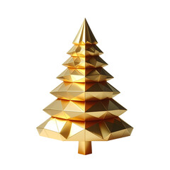 Fototapeta premium Golden Christmas tree vector illustration on a holiday greeting card design for the merry new year celebration