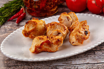 Grilled chicken meat kebab barbecue