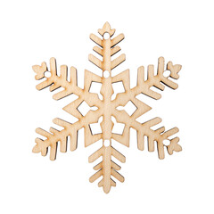 Fototapeta premium Isolated white background snowflake crystal design for winter holiday decoration