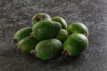 Fresh sweet juicy green feijoa fruit