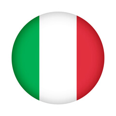Italy flag round. 3d illustration round button flag of Italy transparation png	
