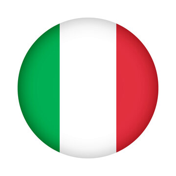 Italy flag round. 3d illustration round button flag of Italy transparation png	