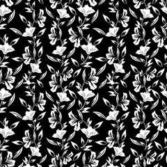 Elegant flower pattern featuring delicate botanical motifs arranged in a seamless repeating design.