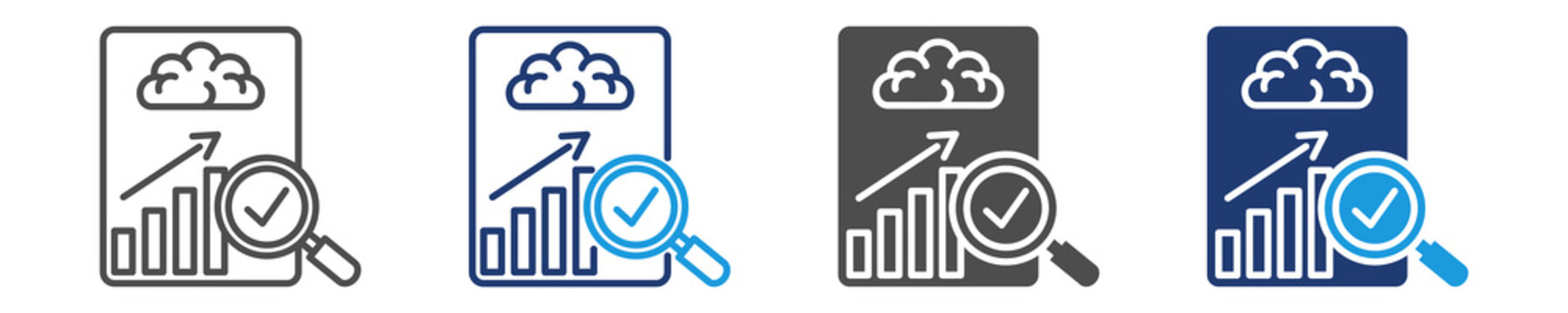 behavioral analysis icon set multiple style