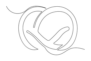 Minimalist infinity symbol continuous line drawing icon element isolate