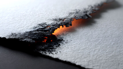  Burning White Paper Edge with Embers