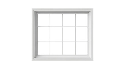 White window with grid pattern, isolated on transparent background