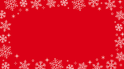 雪の結晶　フレーム　背景　赤　ベクター　シンプル