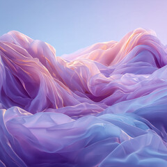 Dreamy Purple Mountains: Abstract Liquid Mesh Landscape