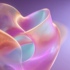 Abstract Neon Ribbon: Flowing Gradient Mesh Structure 3D