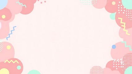 Pastel Abstract Border with Geometric Shapes