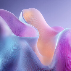 Techno Mesh Waves: Abstract Grid Gradient Background 3D