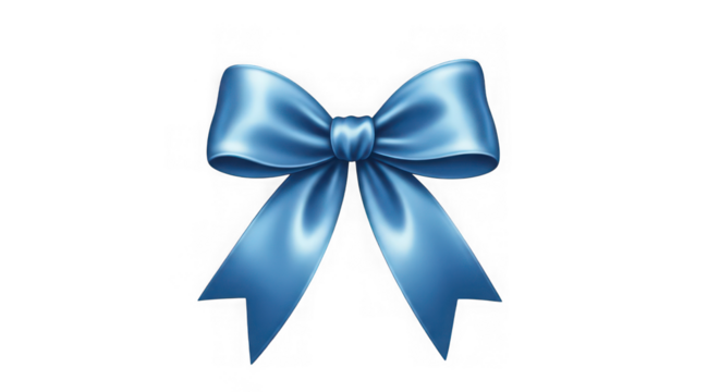 Elegant light blue satin bow on a black background