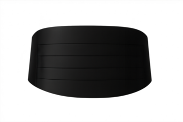 Elegant black decorative cylinder isolated on a transparent background, studio shot