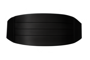 Elegant black cummerbund isolated on transparent background for formal wear