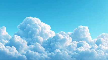 fluffy white clouds against a bright blue sky, perfect for backgrounds