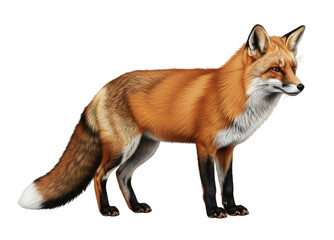 Obraz premium Red fox standing transparent background cutout png