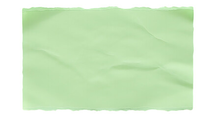 Obraz premium Light green crumpled paper square with torn edges isolated on transparent background