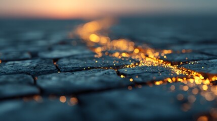 Neutral path with glowing endpoint, resolution, long-term dedication