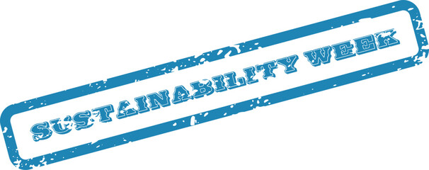 Blue grunge stamp illustration announcing and celebrating global sustainability week event