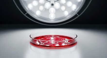 Surgical Petri Dish Illuminated Under Operating Room Lighting