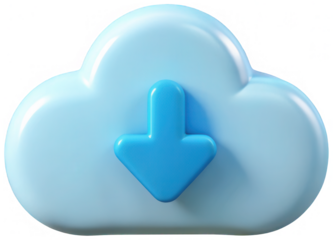 Download from cloud icon png 3D render png data png storage png technology png internet png arrow png transfer png network png file png transparent background image