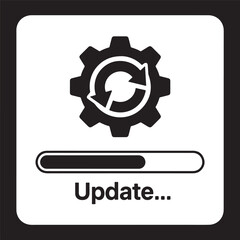 System Update Icon &ndash; Gear with Progress Bar for Software, Apps, Websites & Tech Interfaces