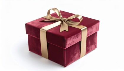 Obraz premium Luxurious Red Velvet Gift Box With Gold Ribbon