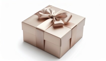 Obraz premium Elegant Rose Gold Gift Box with Bow