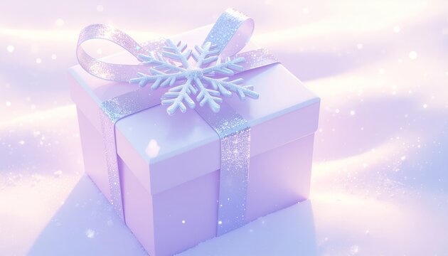 Elegant Pastel Gift Box with Snowflake