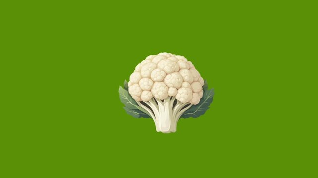 Flat colored broccoli illustration With green background