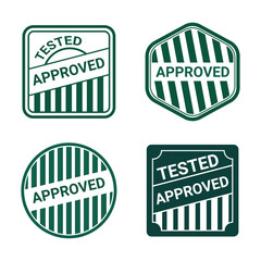 4 100% editable new addition green approved stamp set 