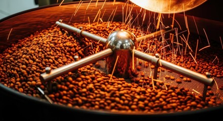 Coffee Roasting Process with Sparks