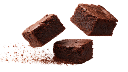 Rich, dark chocolate brownies dusted with cocoa powder, artfully arranged