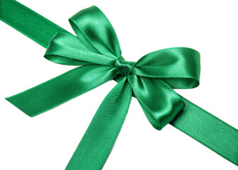 green ribbon bow