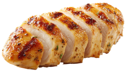 Sliced grilled chicken breast with herbs and spices (2)