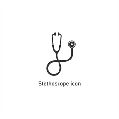 Stethoscope Icon Medical Diagnosis Outline Symbol for Heartbeat Pulse Measurement and Clinical Examination Equipment Vector Design