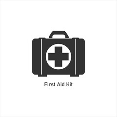 First Aid Kit Icon Medical Emergency Supply Symbol for Health Care Treatment and Safety Box Equipment Outline Vector Design