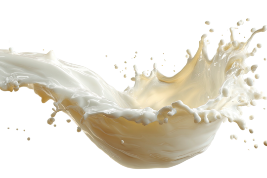 A dynamic splash of white liquid erupts, frozen in motion