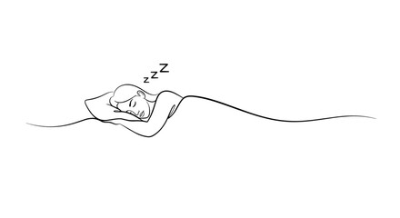 Person sleeping peacefully with sound of zzz concept