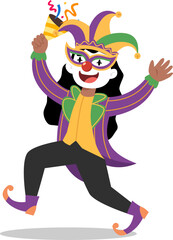 Female Clown for Mardi Gras Carnival