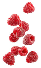 raspberries isolated on white background
