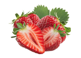fresh strawberries isolated on white background