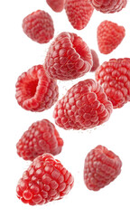 raspberries isolated on white background