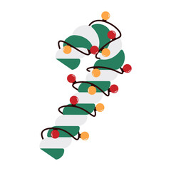 Decorative Candy Cane with Christmas Lights