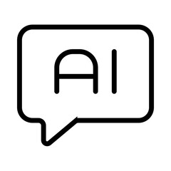 Fototapeta premium Chat bubble with AI text – artificial intelligence communication icon