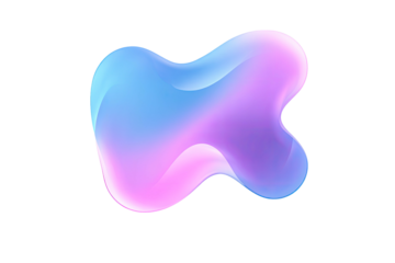 Fluid abstract blob with blue-pink gradient on black background