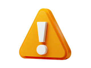 Yellow warning triangle with white exclamation mark